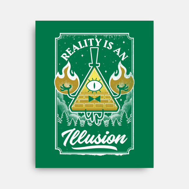 Cartoon Triangle Reality Illusion-None-Stretched-Canvas-Studio Mootant