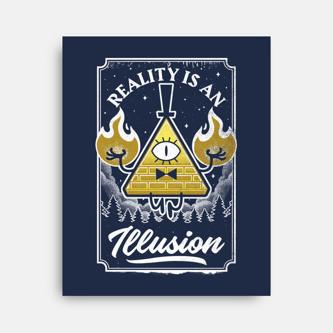 Cartoon Triangle Reality Illusion-None-Stretched-Canvas-Studio Mootant