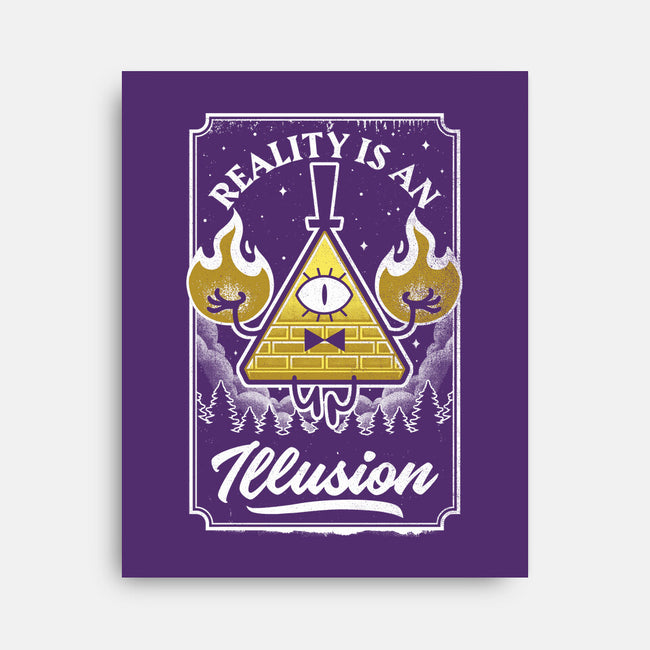 Cartoon Triangle Reality Illusion-None-Stretched-Canvas-Studio Mootant