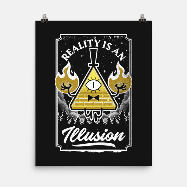 Cartoon Triangle Reality Illusion-None-Matte-Poster-Studio Mootant