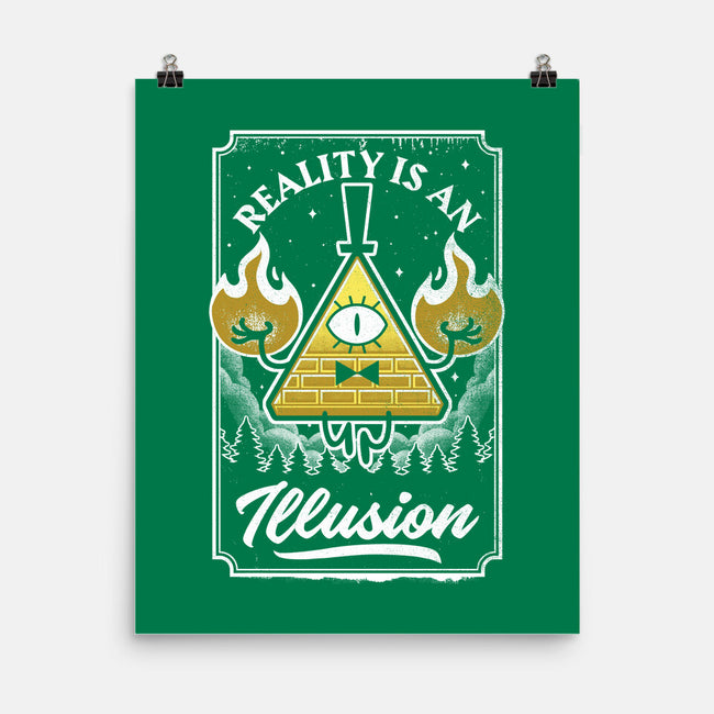 Cartoon Triangle Reality Illusion-None-Matte-Poster-Studio Mootant