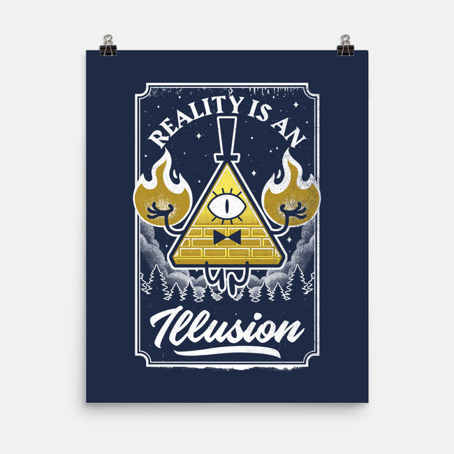 Cartoon Triangle Reality Illusion-None-Matte-Poster-Studio Mootant