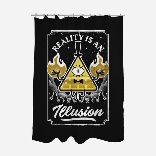 Cartoon Triangle Reality Illusion-None-Polyester-Shower Curtain-Studio Mootant