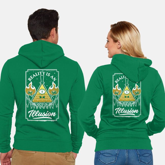 Cartoon Triangle Reality Illusion-Unisex-Zip-Up-Sweatshirt-Studio Mootant