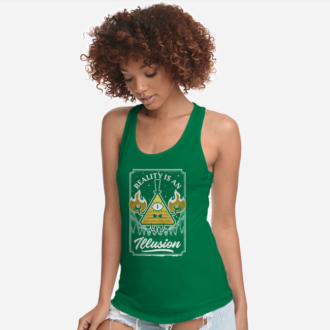 Cartoon Triangle Reality Illusion-Womens-Racerback-Tank-Studio Mootant