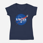 Space Nostromo-Womens-V-Neck-Tee-DrMonekers