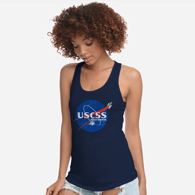 Space Nostromo-Womens-Racerback-Tank-DrMonekers