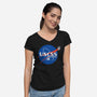 Space Nostromo-Womens-V-Neck-Tee-DrMonekers