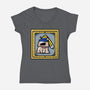 Dog With Earrings-Womens-V-Neck-Tee-bloomgrace28