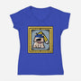 Dog With Earrings-Womens-V-Neck-Tee-bloomgrace28