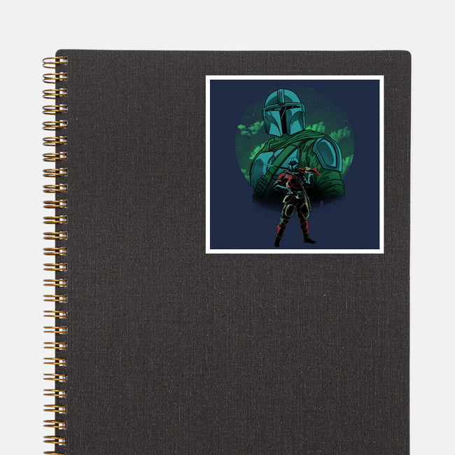 Beskar Hunter Nightsky-None-Glossy-Sticker-Astrobot Invention