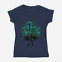 Beskar Hunter Nightsky-Womens-V-Neck-Tee-Astrobot Invention