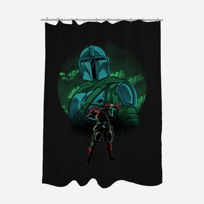 Beskar Hunter Nightsky-None-Polyester-Shower Curtain-Astrobot Invention