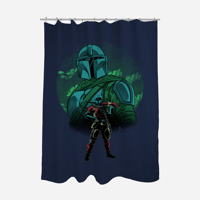 Beskar Hunter Nightsky-None-Polyester-Shower Curtain-Astrobot Invention
