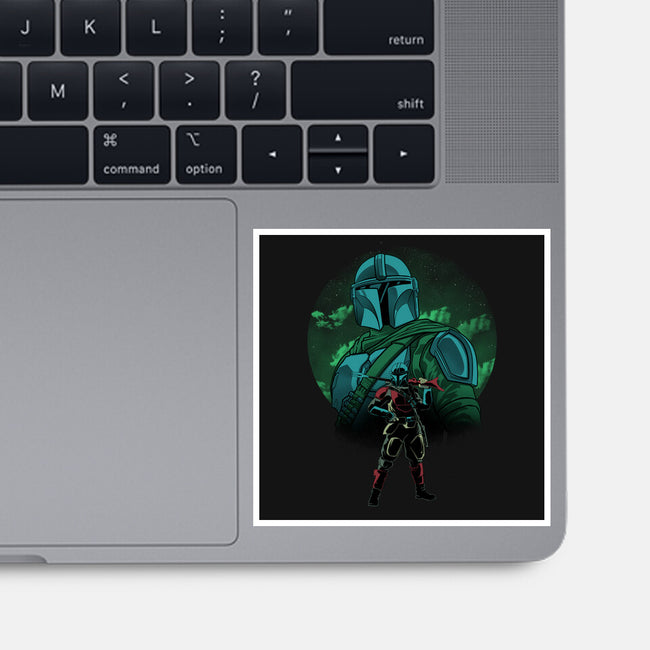 Beskar Hunter Nightsky-None-Glossy-Sticker-Astrobot Invention
