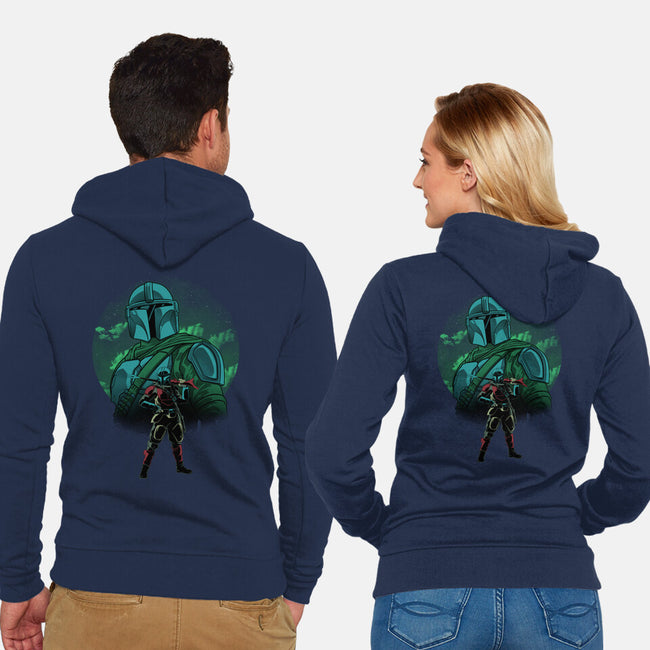 Beskar Hunter Nightsky-Unisex-Zip-Up-Sweatshirt-Astrobot Invention