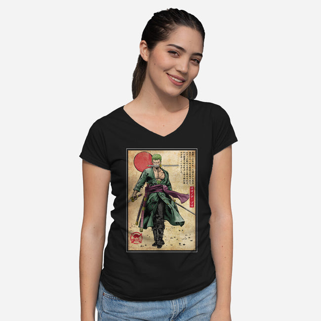 The Way Of The Pirate Hunter-Womens-V-Neck-Tee-DrMonekers