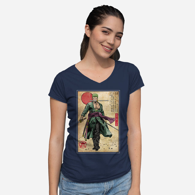 The Way Of The Pirate Hunter-Womens-V-Neck-Tee-DrMonekers