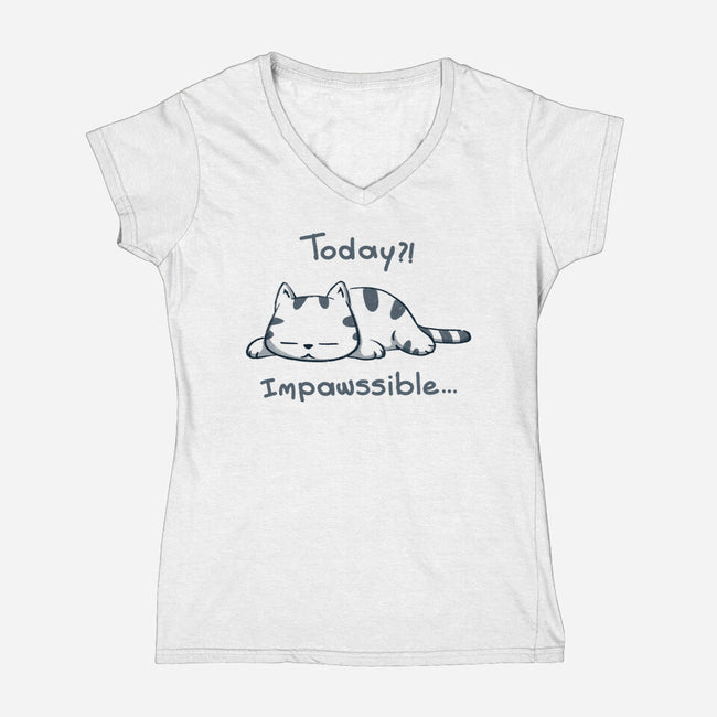 Is Impawssible-Womens-V-Neck-Tee-sebasebi