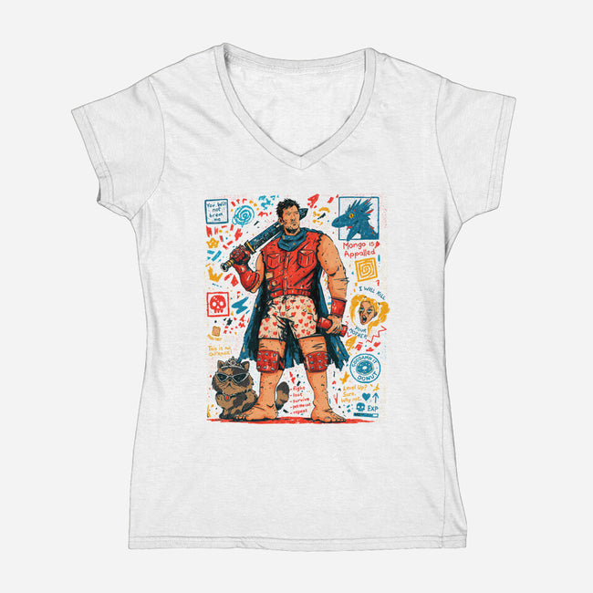 Fight Loot Survive Repeat-Womens-V-Neck-Tee-sebasebi