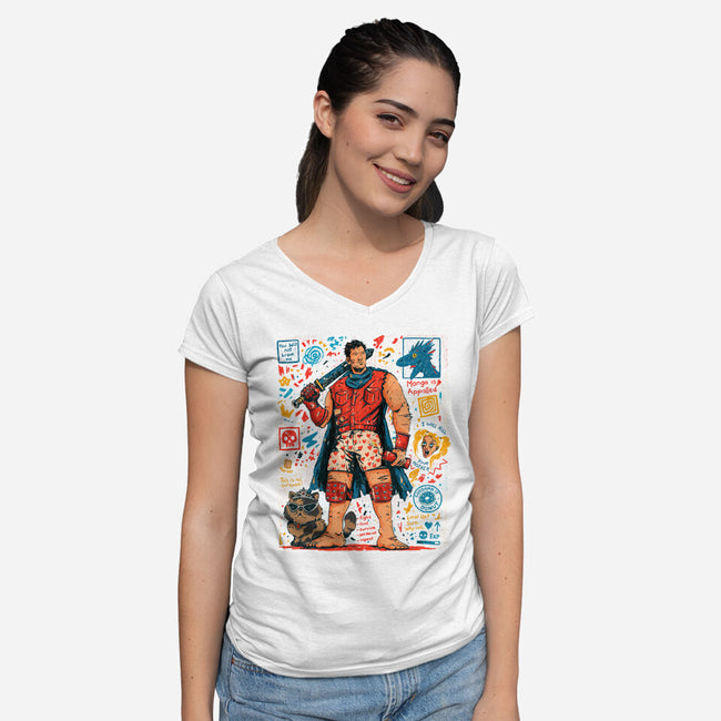 Fight Loot Survive Repeat-Womens-V-Neck-Tee-sebasebi