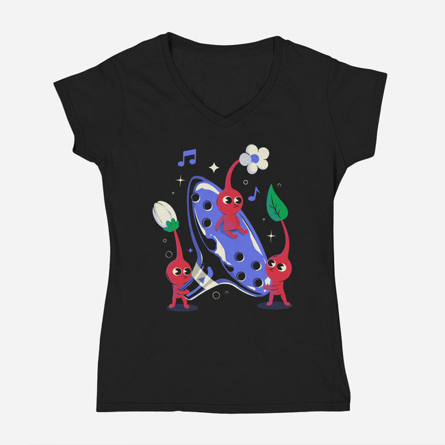 Nature's Treasures-Womens-V-Neck-Tee-Eoli Studio