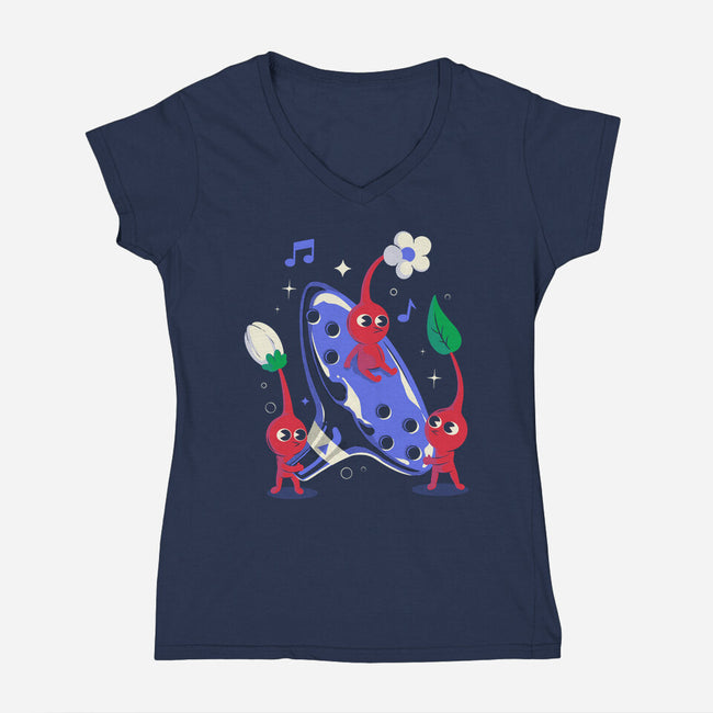 Nature's Treasures-Womens-V-Neck-Tee-Eoli Studio