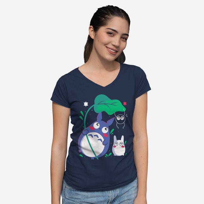 Beings Of Nature-Womens-V-Neck-Tee-Eoli Studio