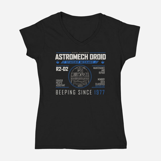 Starship Mechanic-Womens-V-Neck-Tee-Melonseta