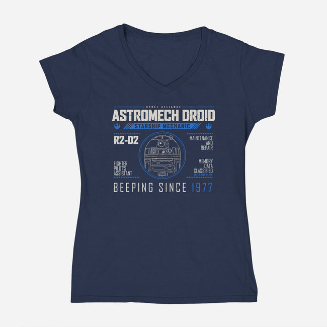 Starship Mechanic-Womens-V-Neck-Tee-Melonseta