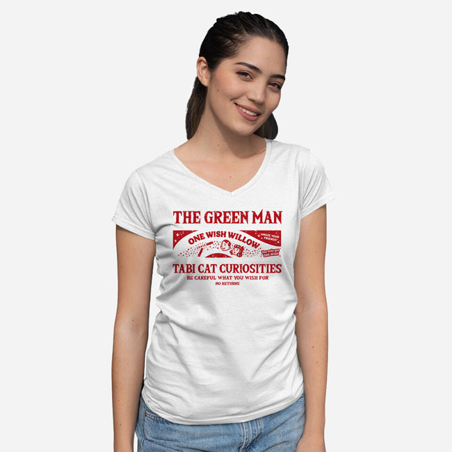 Tabi Cat Curiosities-Womens-V-Neck-Tee-Melonseta