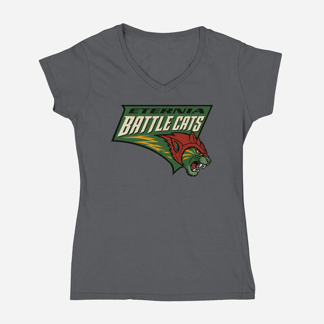 Battle Cats-Womens-V-Neck-Tee-Melonseta