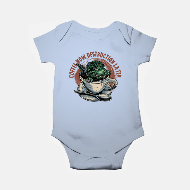 Destruction Later-Baby-Basic-Onesie-glitchygorilla