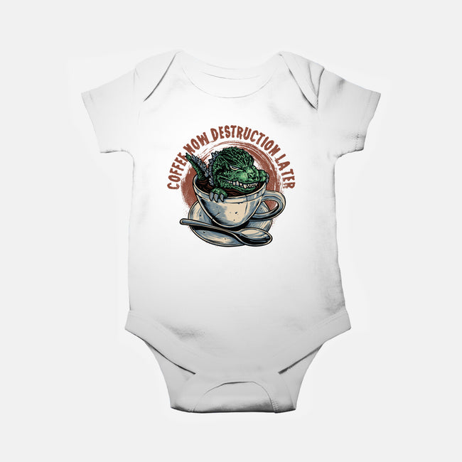 Destruction Later-Baby-Basic-Onesie-glitchygorilla