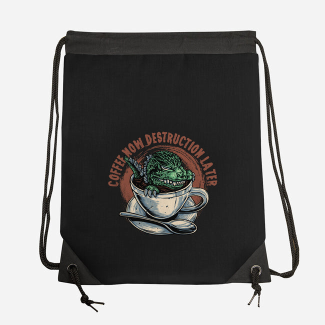 Destruction Later-None-Drawstring-Bag-glitchygorilla