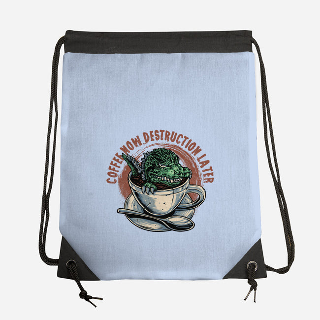 Destruction Later-None-Drawstring-Bag-glitchygorilla