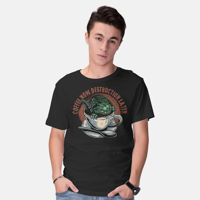 Destruction Later-Mens-Basic-Tee-glitchygorilla