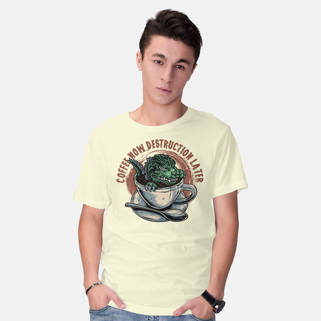 Destruction Later-Mens-Basic-Tee-glitchygorilla