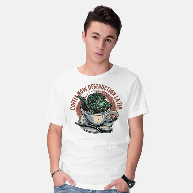Destruction Later-Mens-Basic-Tee-glitchygorilla