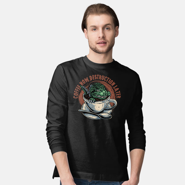Destruction Later-Mens-Long Sleeved-Tee-glitchygorilla