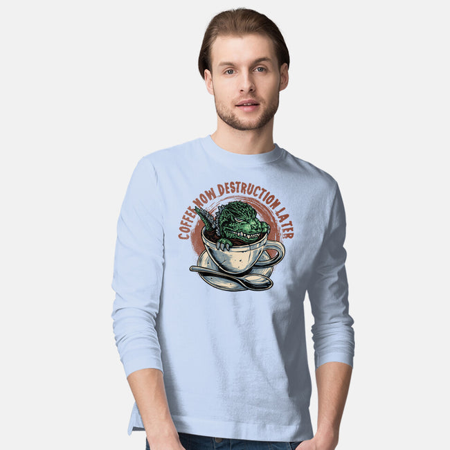 Destruction Later-Mens-Long Sleeved-Tee-glitchygorilla