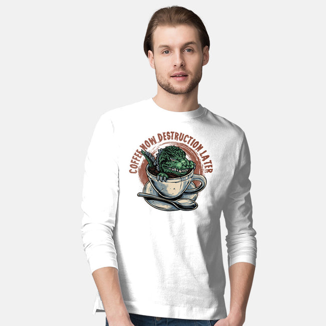 Destruction Later-Mens-Long Sleeved-Tee-glitchygorilla