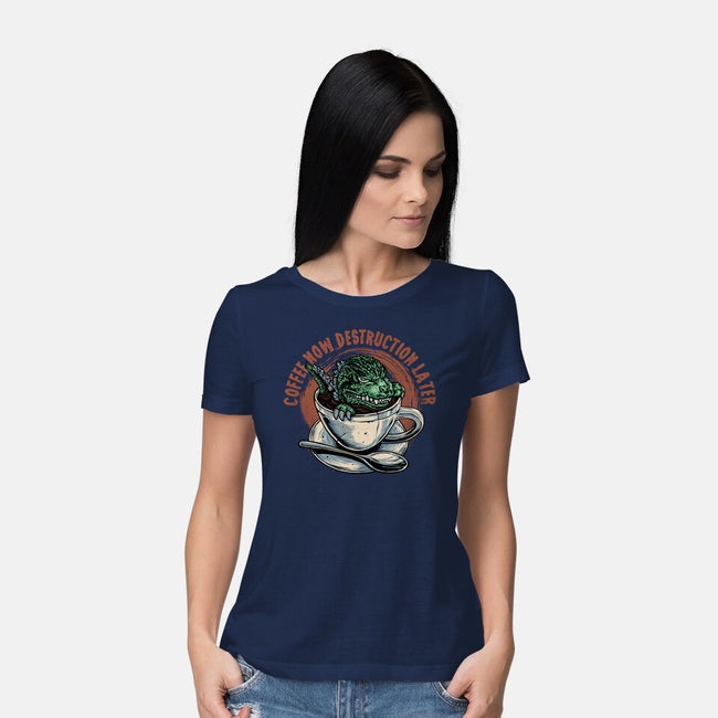 Destruction Later-Womens-Basic-Tee-glitchygorilla