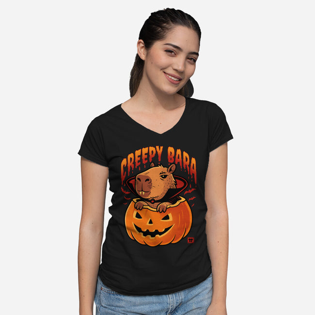 Creepy Bara-Womens-V-Neck-Tee-erion_designs