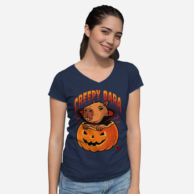 Creepy Bara-Womens-V-Neck-Tee-erion_designs