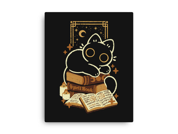 Cute Black Cat On Spellbooks