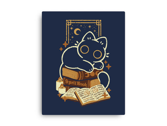 Cute Black Cat On Spellbooks