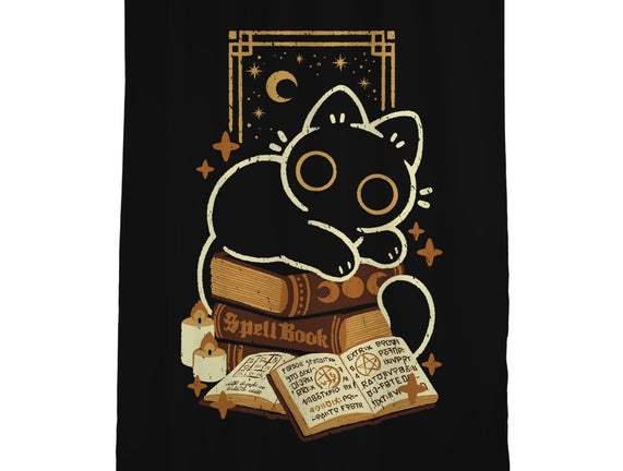 Cute Black Cat On Spellbooks
