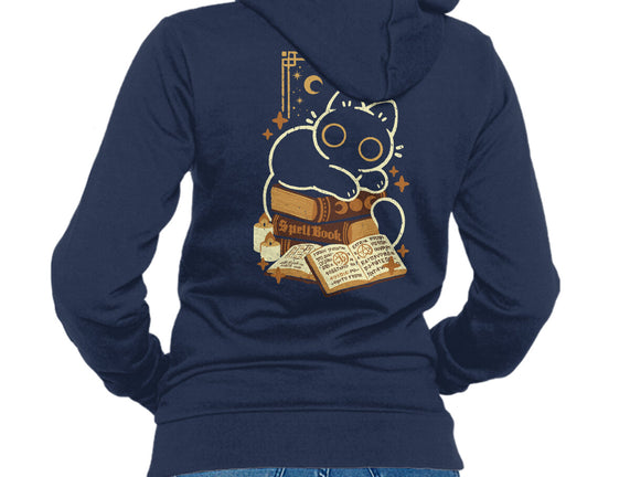 Cute Black Cat On Spellbooks