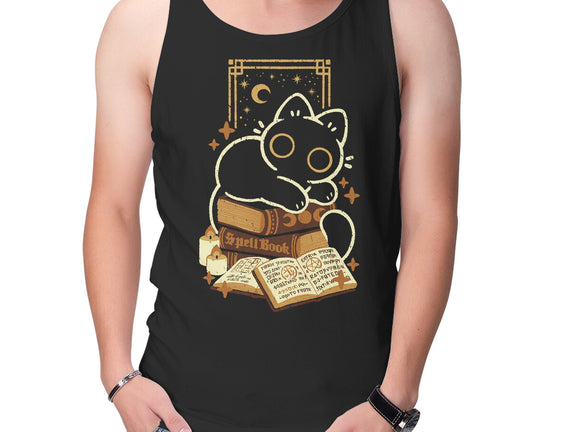 Cute Black Cat On Spellbooks